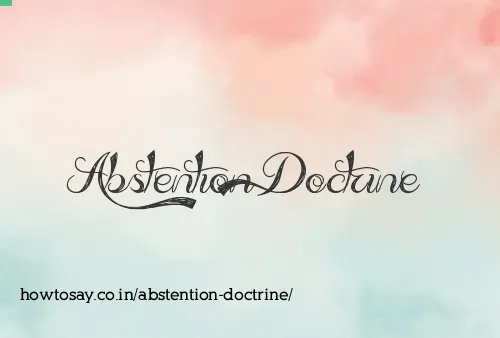 Abstention Doctrine