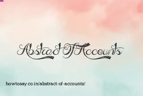 Abstract Of Accounts