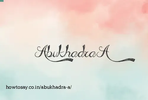 Abukhadra A