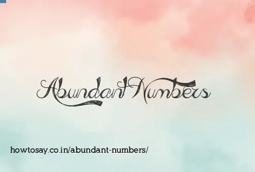 Abundant Numbers