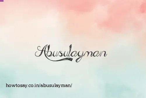 Abusulayman