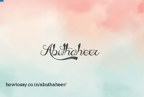 Abuthaheer