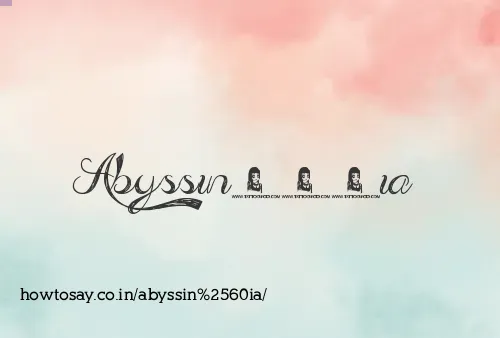 Abyssin`ia