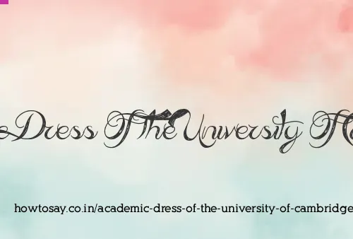 Academic Dress Of The University Of Cambridge