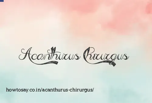 Acanthurus Chirurgus