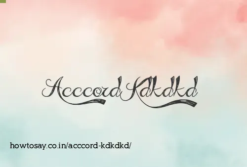 Acccord Kdkdkd