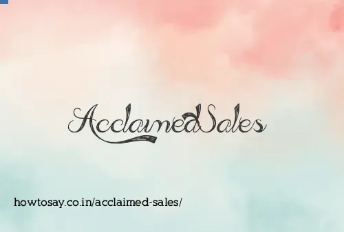 Acclaimed Sales