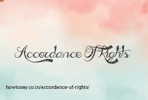 Accordance Of Rights