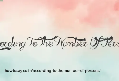 According To The Number Of Persons