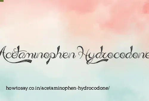 Acetaminophen Hydrocodone