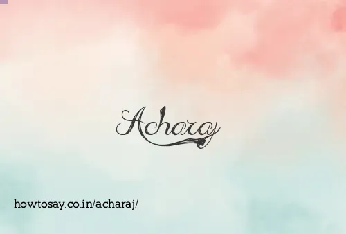 Acharaj