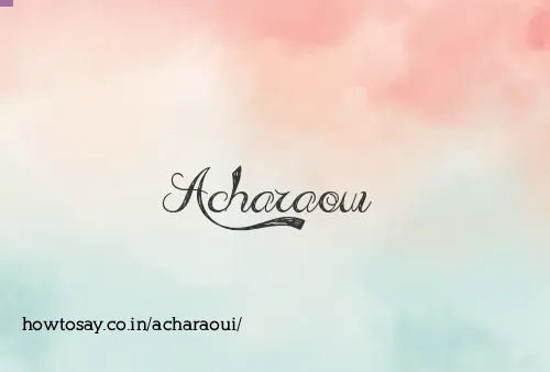 Acharaoui
