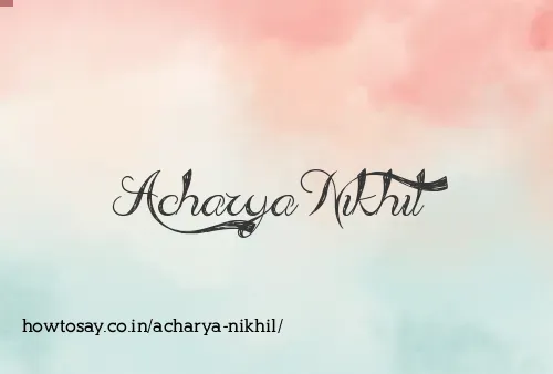 Acharya Nikhil