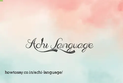 Achi Language