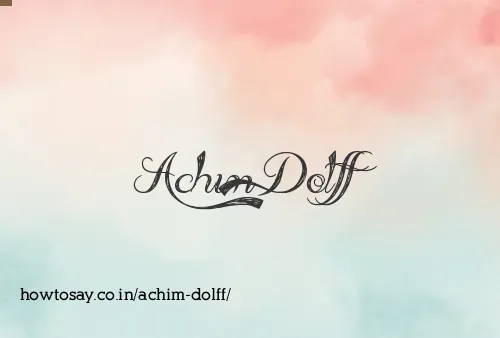 Achim Dolff