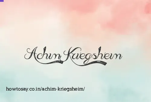 Achim Kriegsheim