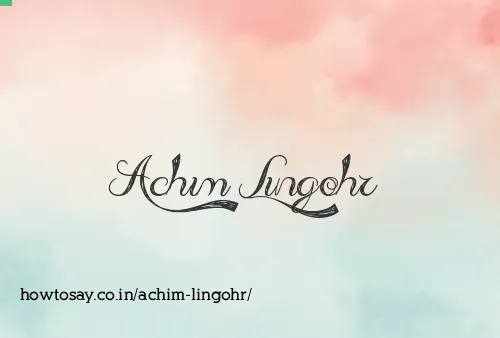 Achim Lingohr