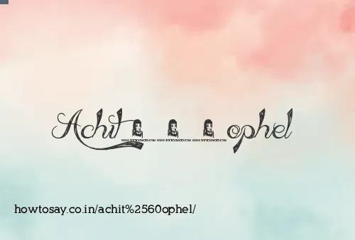 Achit`ophel