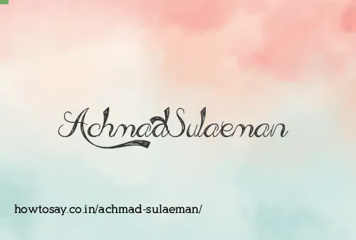 Achmad Sulaeman