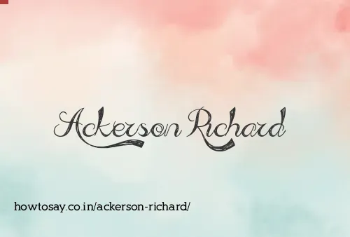 Ackerson Richard