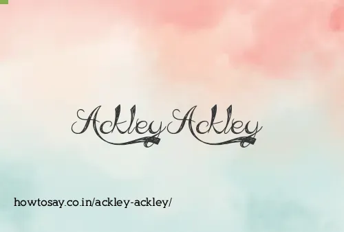 Ackley Ackley