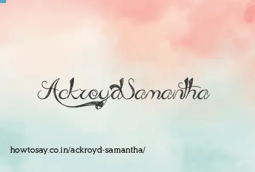 Ackroyd Samantha