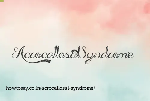 Acrocallosal Syndrome