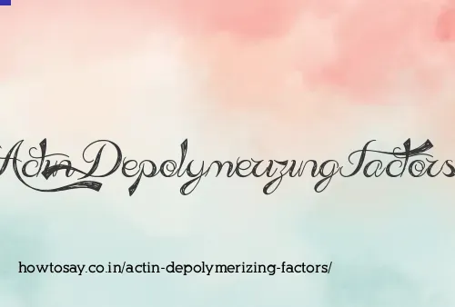 Actin Depolymerizing Factors