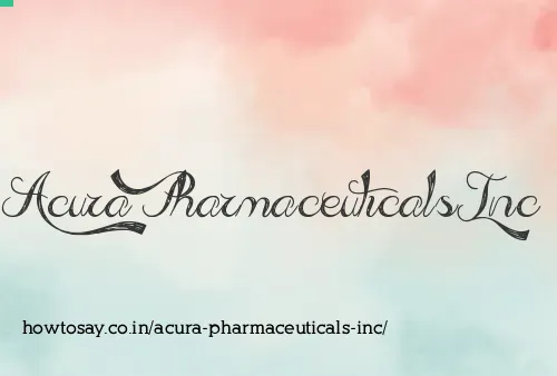 Acura Pharmaceuticals Inc