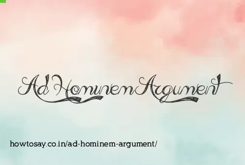 Ad Hominem Argument
