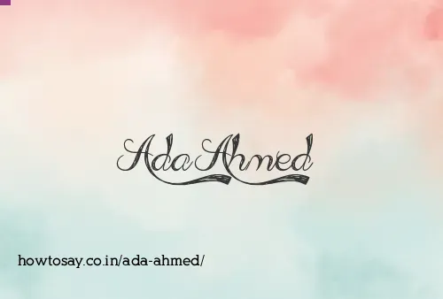 Ada Ahmed