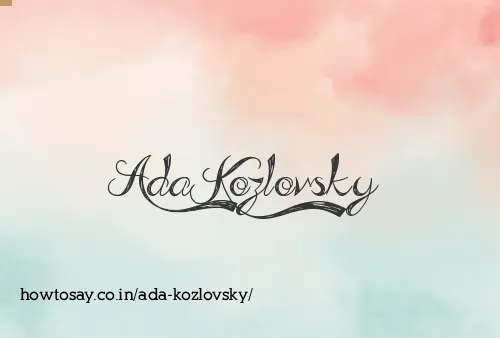 Ada Kozlovsky