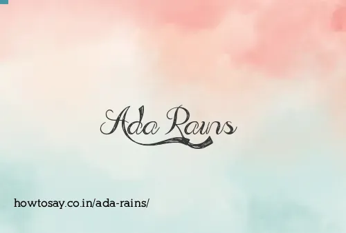 Ada Rains