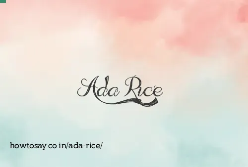 Ada Rice