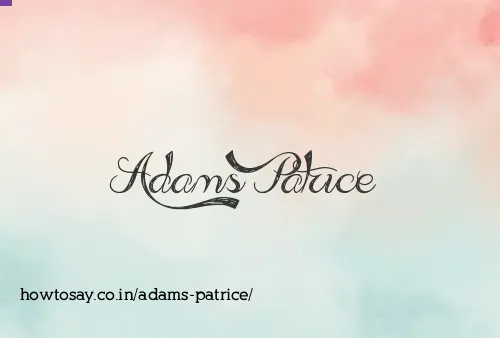 Adams Patrice