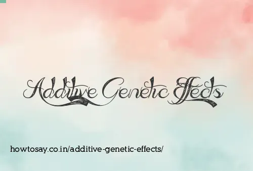 Additive Genetic Effects