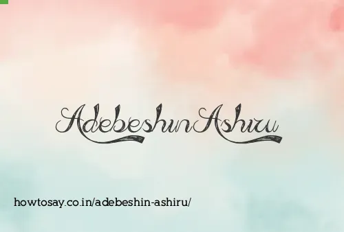 Adebeshin Ashiru
