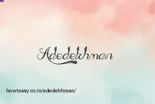 Adedelrhman