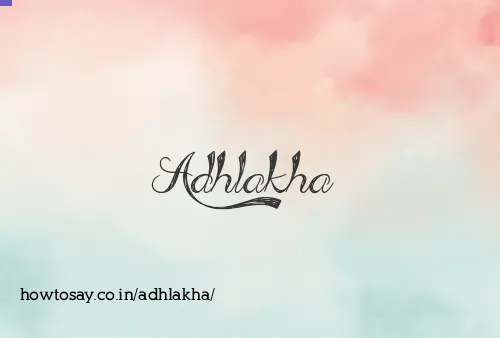 Adhlakha