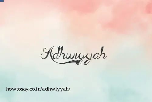 Adhwiyyah