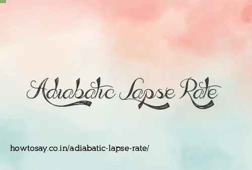 Adiabatic Lapse Rate