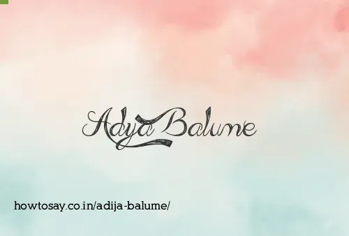 Adija Balume