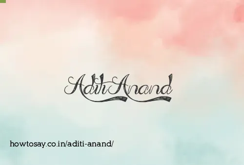 Aditi Anand
