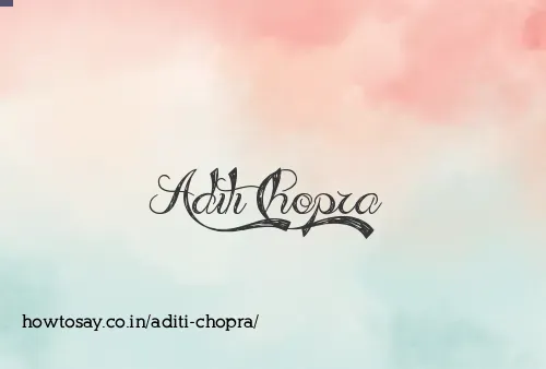 Aditi Chopra