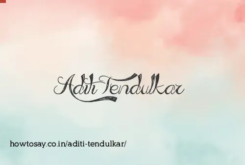 Aditi Tendulkar