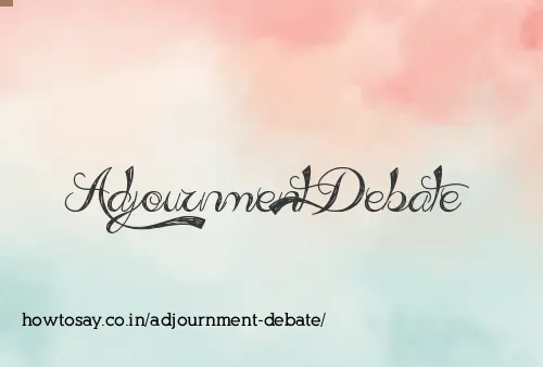 Adjournment Debate