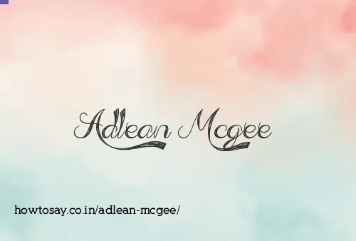 Adlean Mcgee