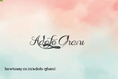 Adofo Ghani