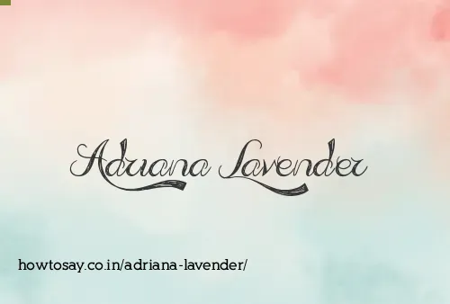 Adriana Lavender