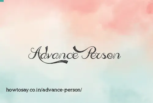 Advance Person